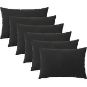 vidaXL Kussensloop 6 st HEERLEN Zwart 50 x 70 cm fluweel