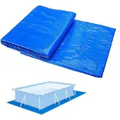 Merkloos Zwembadmat 445x254 cm, blauw, voor zwembad
