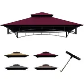 Merkloos Barbecuepaviljoen 8x5 m, bruin, voor tuin