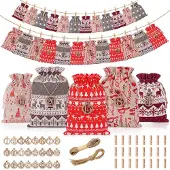 Dripio Adventskalender om zelf te vullen, 24 stuks, rood