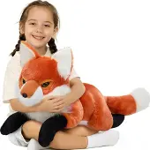 Merkloos Vos knuffeldier 80 cm, zacht, voor kinderen