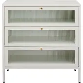 Kare Design Kommode Naxos, wit, dressoir, opbergmeubel, stalen frame