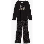 Bonprix Pyjama van zacht katoen met glitterprint maat 164/170