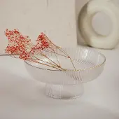 Homla | Kommetje | LYNN | geribbeld met gouden rand | 20x9 cm | 746079