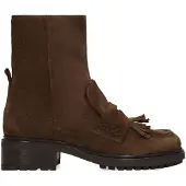 Manfield Donkerbruine suède enkellaarsjes | Maat 40