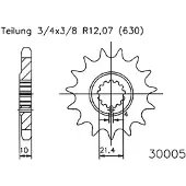Esjot 30005 630 Standard Voortandwiel