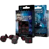 Q-workshop SCLE06 - Classic RPG schwarz & Rot, Würfelset (7 Stück)