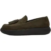 FitFlop Dames Suède mocassins Iq-Comff olijfgroen (38), Leer, Plat, 1 tot 3 cm, Geen, Casual JHS-B77