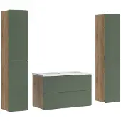 Vicco Badkamermeubelset Izan Groen/Goudkleurig Eiken 4-delig, Model 71718