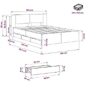 vidaXL Bedframe met opbergruimte en hoofdbord Artisanaal eiken