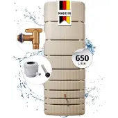 Graf 4rain SLIM wandtank 650 L zandbeige met vulautomaat grijs