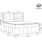 vidaXL LED Boxspringbed met Matras Lichtgrijs 180 x 200 cm Stof