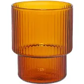 Chiato Gegroefd latte glas , 260 ml – Bruin