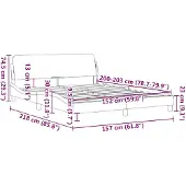 vidaXL Bedframe "Dover", zwart en wit, 152x203 cm, kunstleer