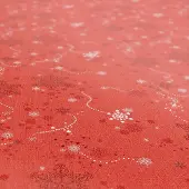 ANRO Tafelkleed Kerst Sneeuwvlokken Rood 200x140cm Rechte rand Afwasbaar Waterafstotend