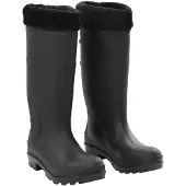 vidaXL - Regenlaarzen - met - verwijderbare - sokken - maat - 40 - PVC - zwart