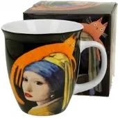 Duo Grote Porseleinen Mok - Kattenwereld Design, 650ml