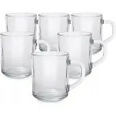Tragar Glazen Mokken 250ml - Set van 6 - Transparant