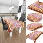ANRO Tafelkleed Kerstdorp Meerkleurig 140x140cm Met sierband Afwasbaar Waterafstotend