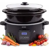 DistinQ Digitale Slowcooker 6 liter met Timer – Keramische binnenpan - Timerfunctie - Warmhoudfunctie