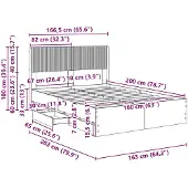 vidaXL Bedframe met opbergruimte en hoofdeinde, zwart, 160 x 200 cm