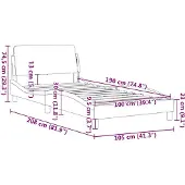 vidaXL Bedframe "Dover" kunstleer zwart en wit 100x190 cm