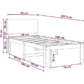 vidaXL Eenpersoonsbed met hoofdbord ROSTOCK Naturel 90 x 200 cm