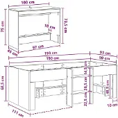 vidaXL Stapelbed met bureau voor kinderen, 2 stuks, Artisan eikenhout