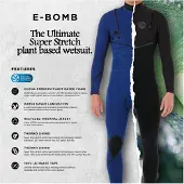 Rip Curl 2026 Heren E-Bomb 3/2mm Ritssluiting-vrij Wetsuit - Bl