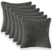 vidaXL Kussensloop 6 st HEERLEN Donkergrijs 45 x 45 cm Bouclé