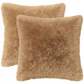 vidaXL Kussensloop 2 pcs HEERLEN Taupe 30 x 30 cm PV Fleece