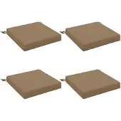 vidaXL Zitkussens SOEST 4 st 100% Polyester Taupe 50 x 50 x 7 cm
