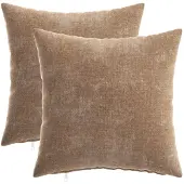 vidaXL Kussensloop 2 st HEERLEN Bruin 40 x 40 cm Chenille Stof