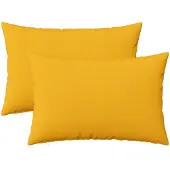 vidaXL Kussensloop 2 st HEERLEN Licht Geel 50 x 70 cm Stof