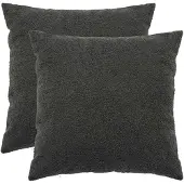 vidaXL Kussensloop 2 st HEERLEN Donkergrijs 55 x 55 cm Bouclé