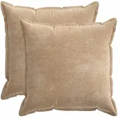 vidaXL Kussensloop 2 st HOUTEN Taupe 65 x 65 cm Chenille Stof