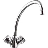 Invena Modena Keukenkraan Chroom BZ-11-F0S-L - Tweehendel, Draaibare Uitloop