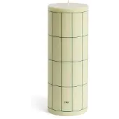 HAY Column Candle blockkaars groot 25 cm Lichtgroen met donkergrijs geruit patroon
