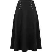 Trendyol TRENDYOLMİLLA Dames Zwart Effen Midi Skater Modest Rokken