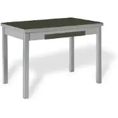 Dripio Uitschuifbare glazen keukentafel, 90x50 cm, grafietkleur, metalen frame