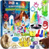 Merkloos Experimenteer- en edelsteenadventskalender 2025, 24 dagen, voor kinderen