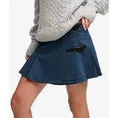 Superdry Athletic Essentials Denim Rok Slanke Pasvorm Blauw Grootte: 38