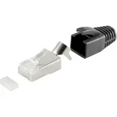 S-Conn RJ45 krimp connectoren | 3-delig | STP | CAT6/6a/7 | vaste/flexibele aders | 10 stuks | zwart