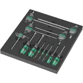 Wera gereedschapsmodule 9713, 12-delig, schuimrubberen inzet, inbusschroevendraaierset, B 360 x H 60 x D 405 mm