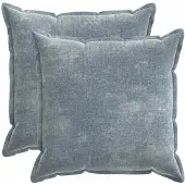 vidaXL Kussensloop 2 st HOUTEN Lichtblauw 55 x 55 cm Chenille Stof