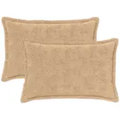 vidaXL Kussensloop 2 st HOUTEN Crèmekleurig 40 x 60 cm
