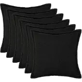 vidaXL Kussensloop 6 st HOUTEN Zwart 30 x 30 cm Bouclé