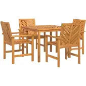 vidaXL Tuinset, 5-delig, bruin, massief acaciahout