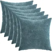 vidaXL Kussensloop 6 st HEERLEN Blauw 40 x 40 cm Chenille Stof
