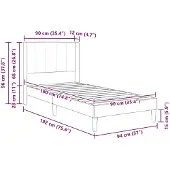 vidaXL Bedframe met matras Donkergrijs 90 x 190 cm Fluweel